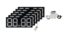 Cargar imagen en el visor de la galería, 6 Preciadores Electrónicos Tarifarios Dígitos 9 1/4" + Control Box + Control Remoto (3 Productos 2 Caras)