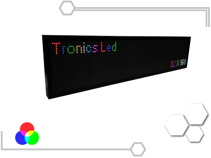 Tablero Led siete colores RGB 32 X 160 cm - Tronics Led