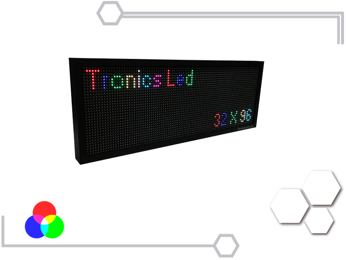 Tablero Led siete colores RGB 32 X 96 cm - Tronics Led