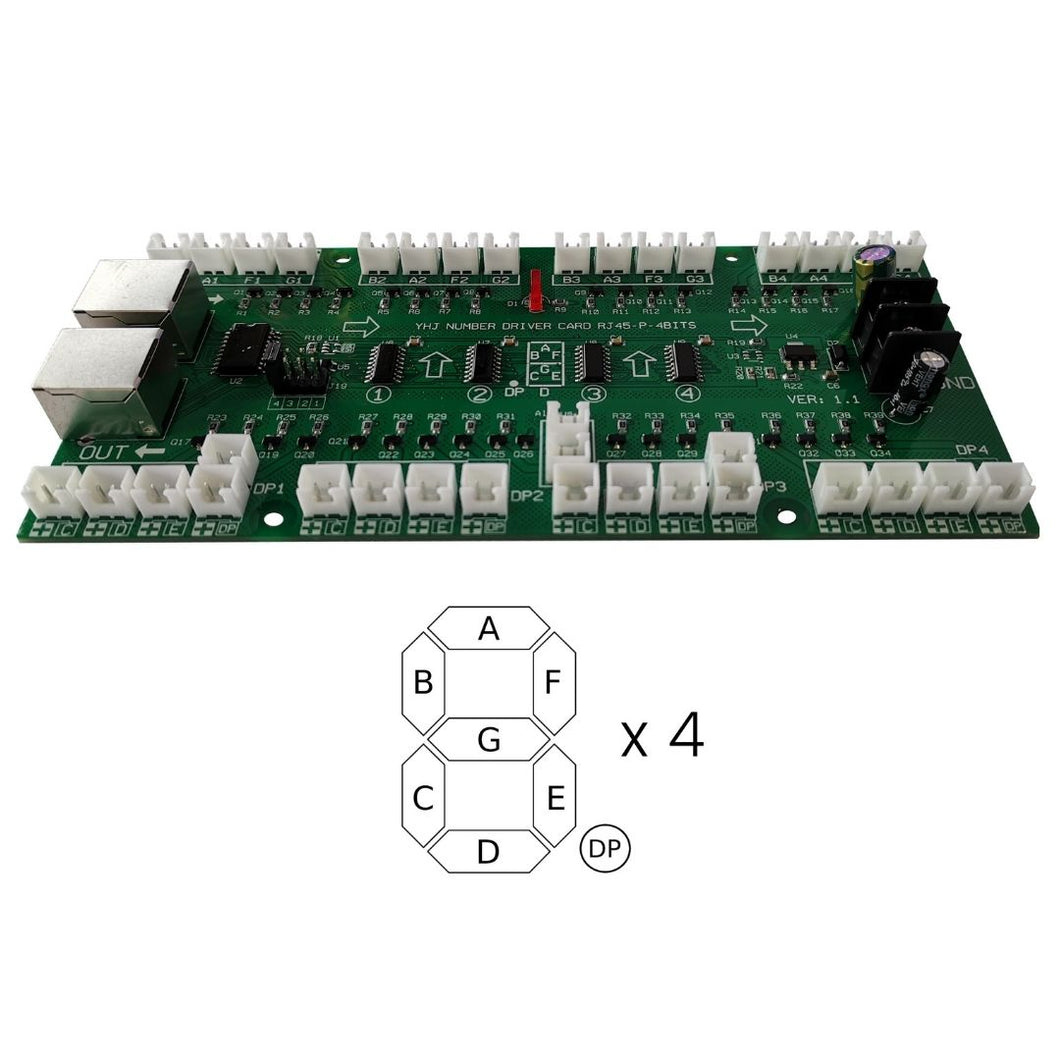 Tarjeta Controladora para 4 Dígitos LED (7 Segmentos de 6